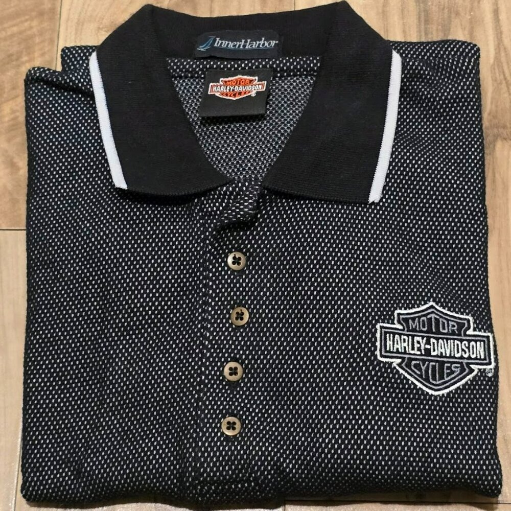 VTG Harley Davidson Polo Shirt Mens M Fits XXL AD Farrow Columbus OH USA